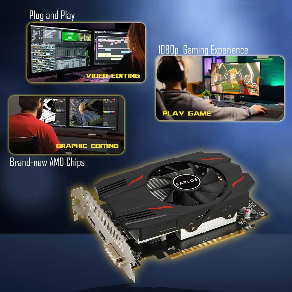 Radeon RX 550 4GB GDDR5 128-Bit Graphics Card J297875