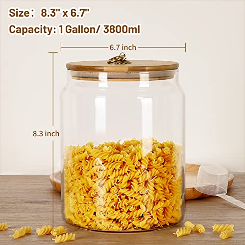 1 Gallon Glass Food Storage Jars with Bamboo Lids A595