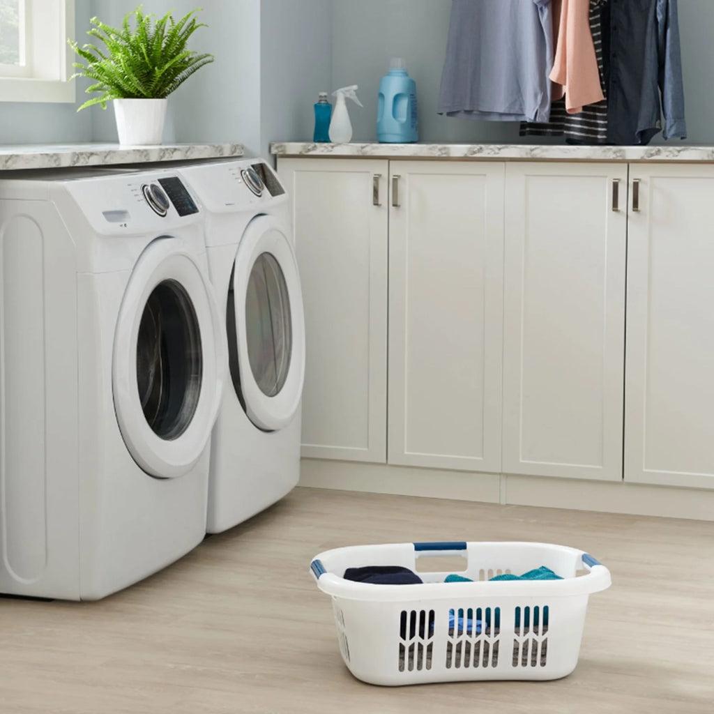 White 2.1 Bushel Plastic Laundry Basket Z193949