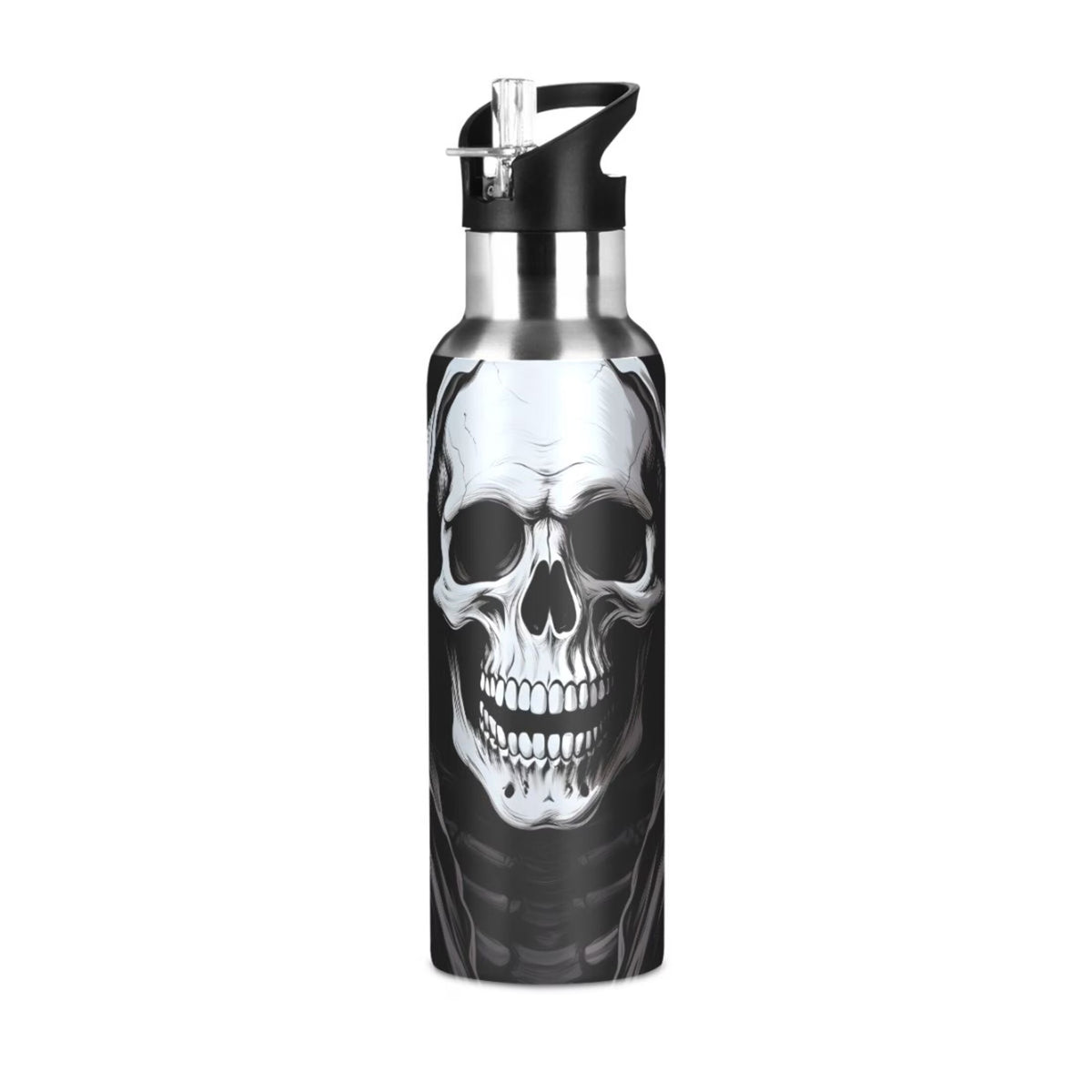 Stainless Steel Insulated Vacuum Flask Water Bottle with Straw Lid T3732