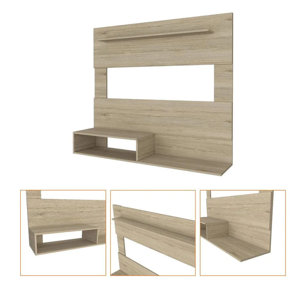 Light Pine Engineered Wood Entertainment Center B32014