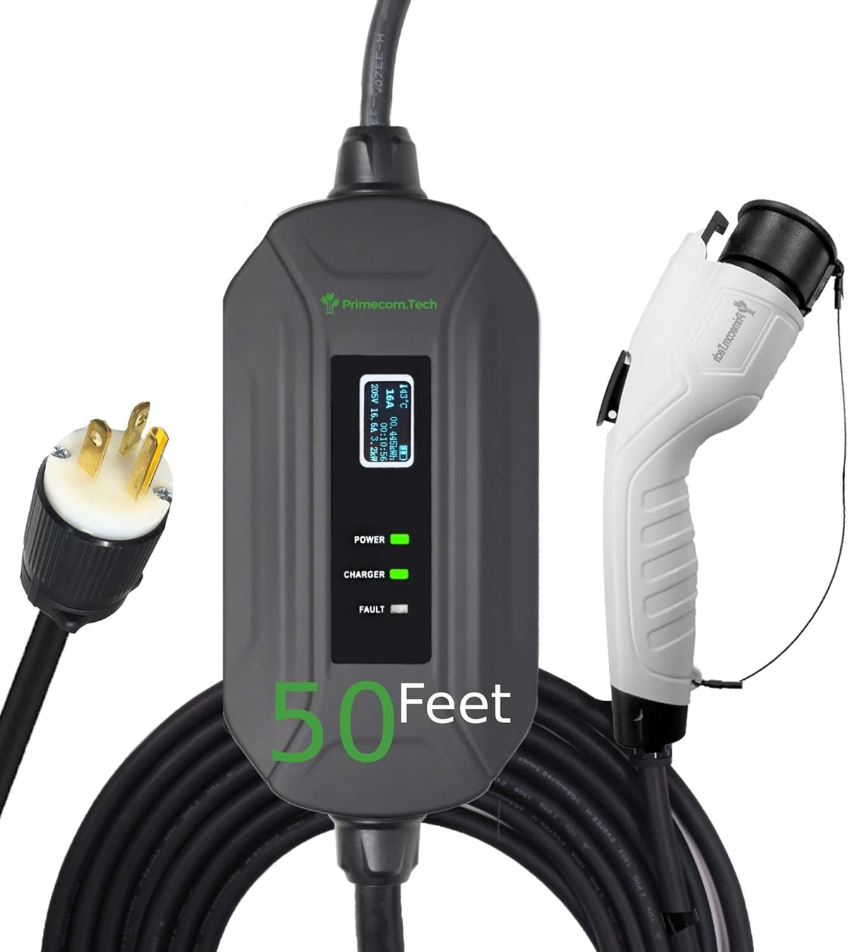 Portable Level 2 Electric Vehicle Charger, 16Amp, 35 Feet C131