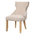 Ivory Fabric Wing-Back Side Chair Set of 2 G301253
