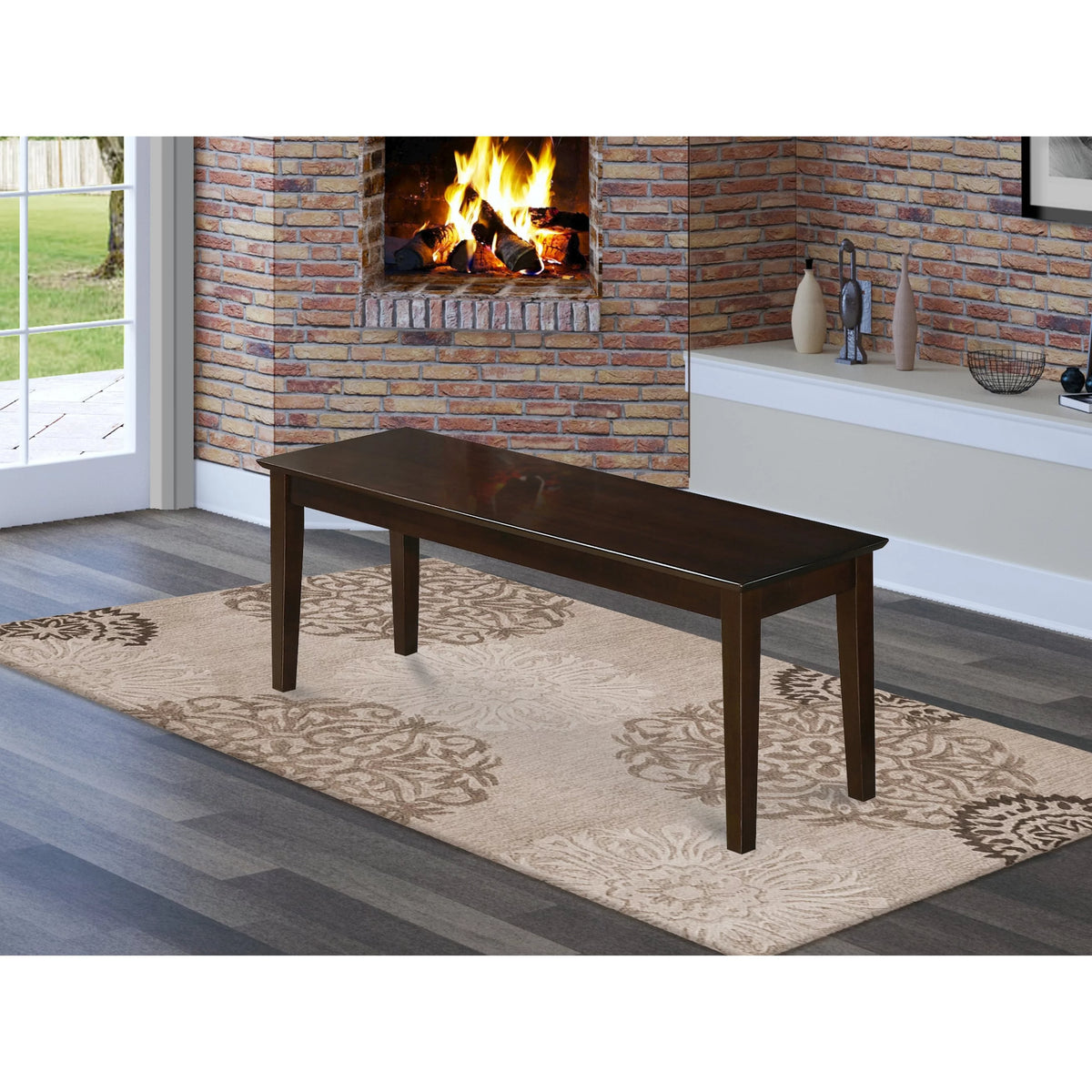 Cappuccino Dining Room Bench with Wood Seat Z7157