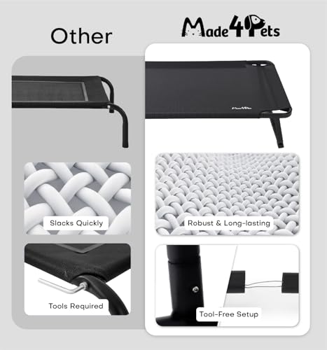 Elevated Dog Bed with Washable Mesh Hammock C837503