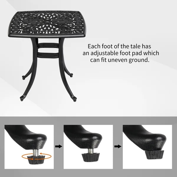 Cast Aluminum Square Outdoor Table Y778980