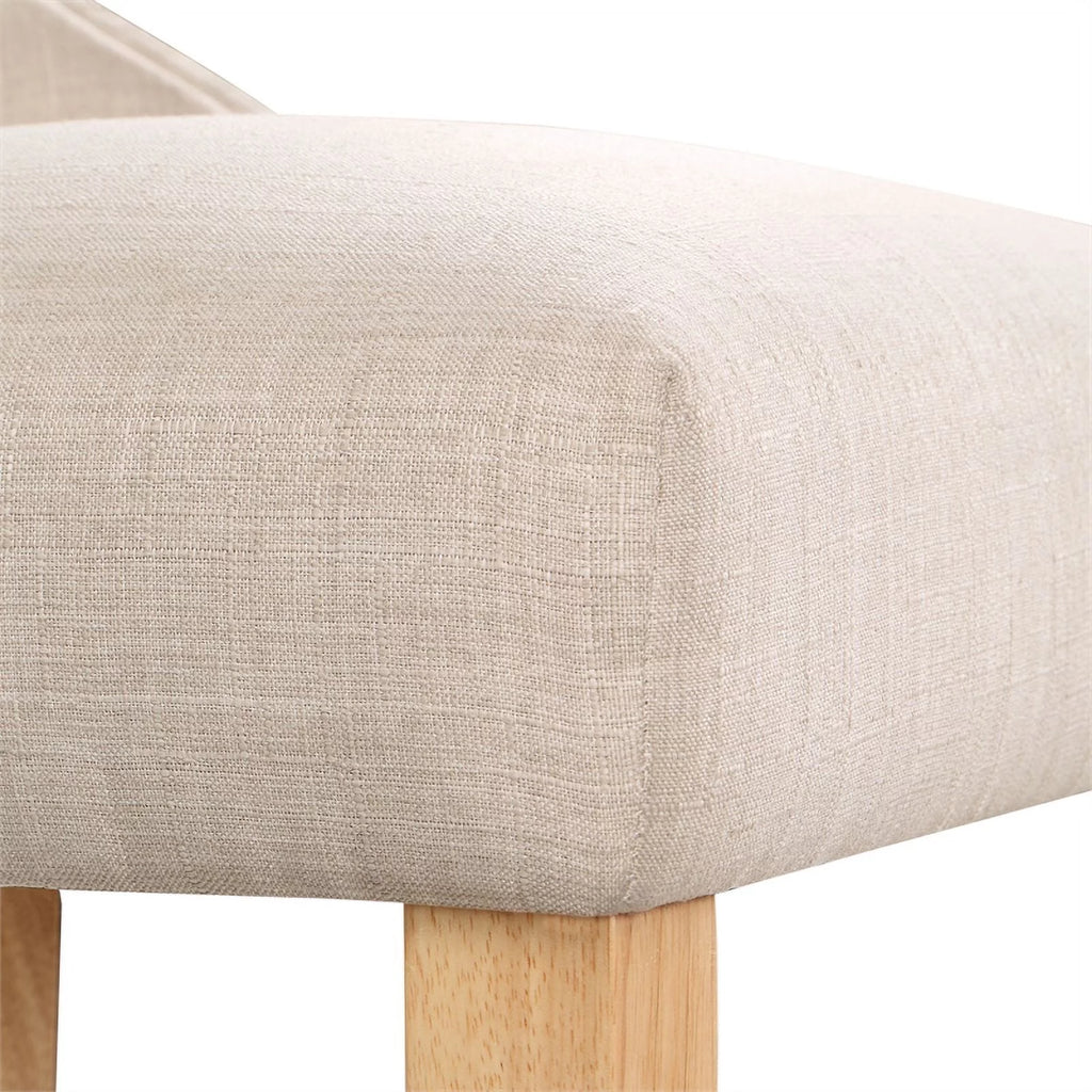 Ivory Fabric Wing-Back Side Chair Set of 2 G301253