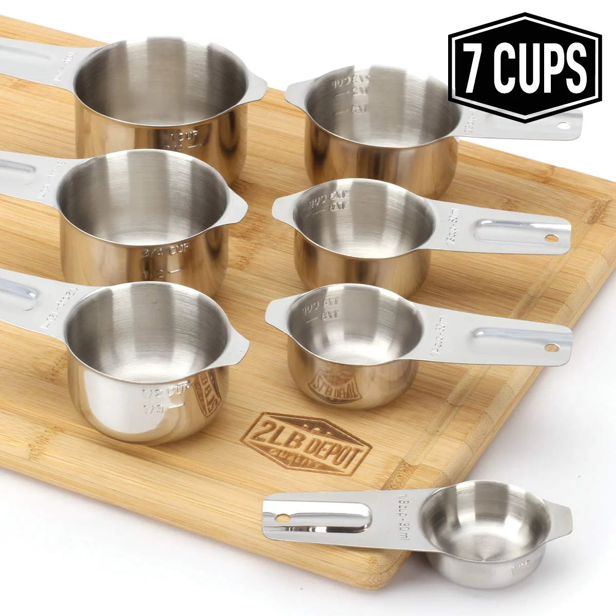18/8 Stainless Steel 7 Piece Measuring Cups Set V518823