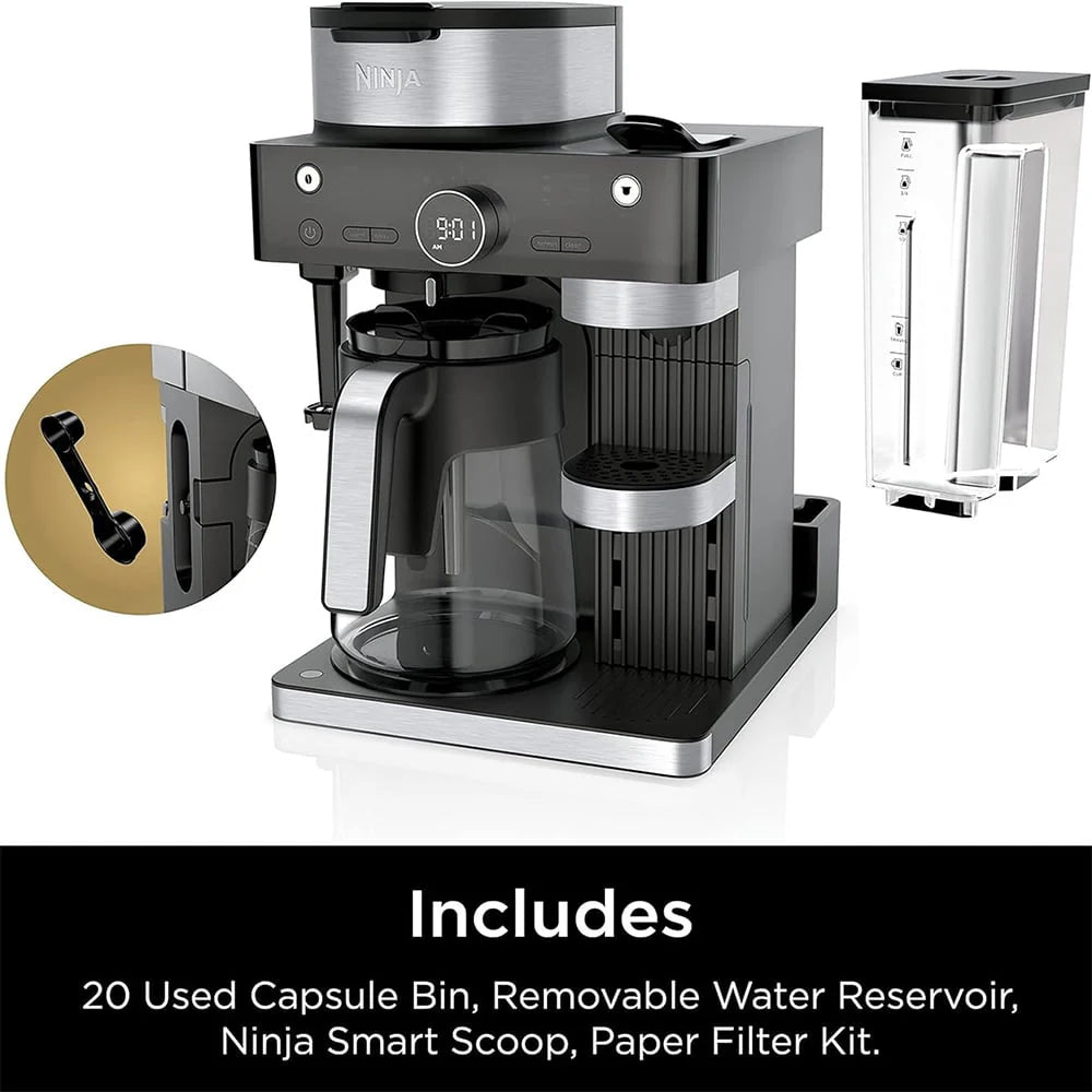 Black and Stainless Steel Espresso & Coffee System D159396
