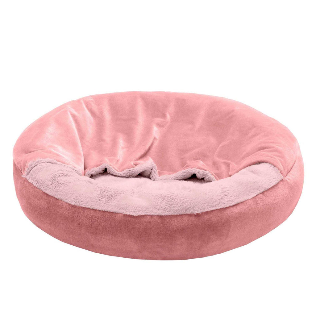 Velvet Faux Fur Hooded Donut Bed X4118