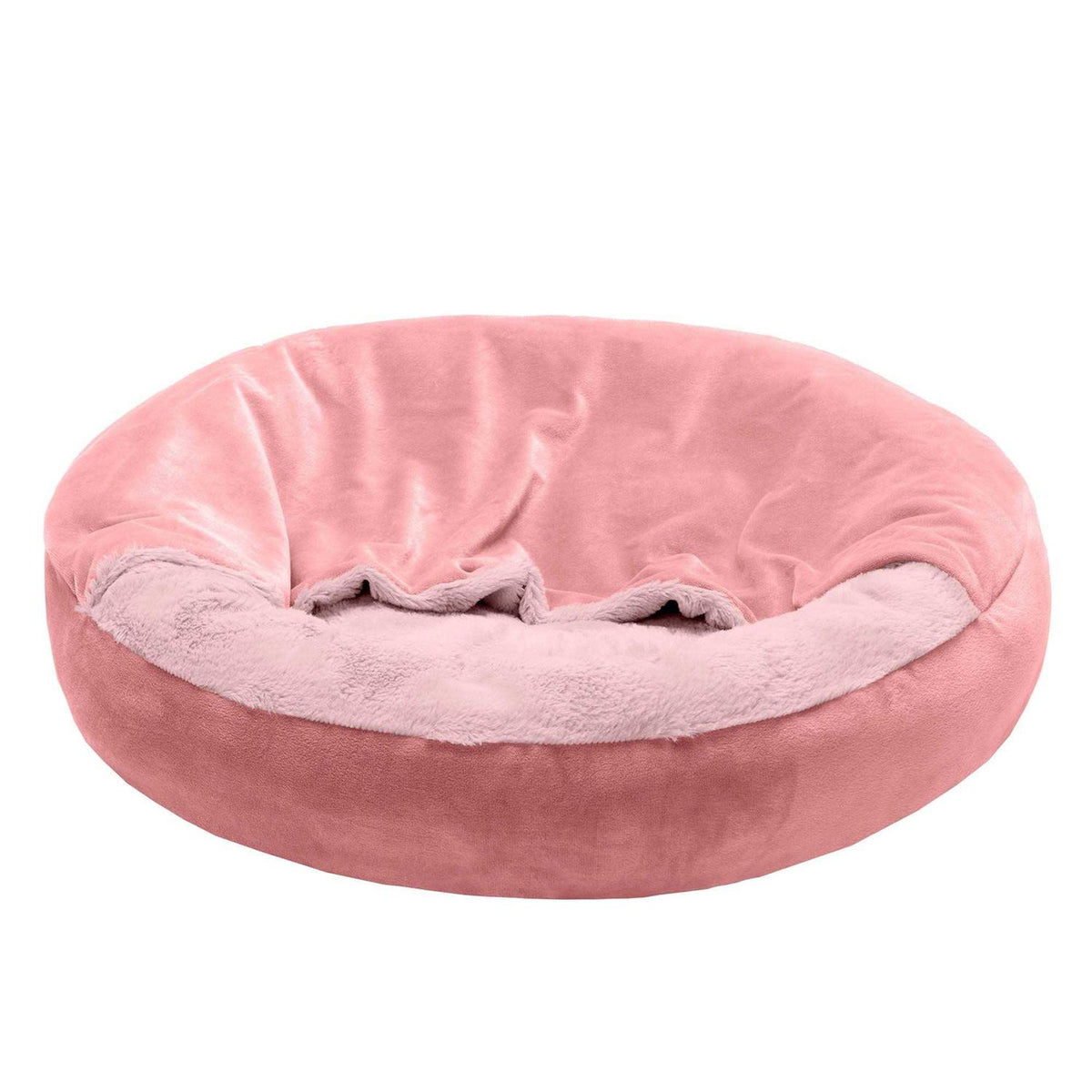 Velvet Faux Fur Hooded Donut Bed X4118