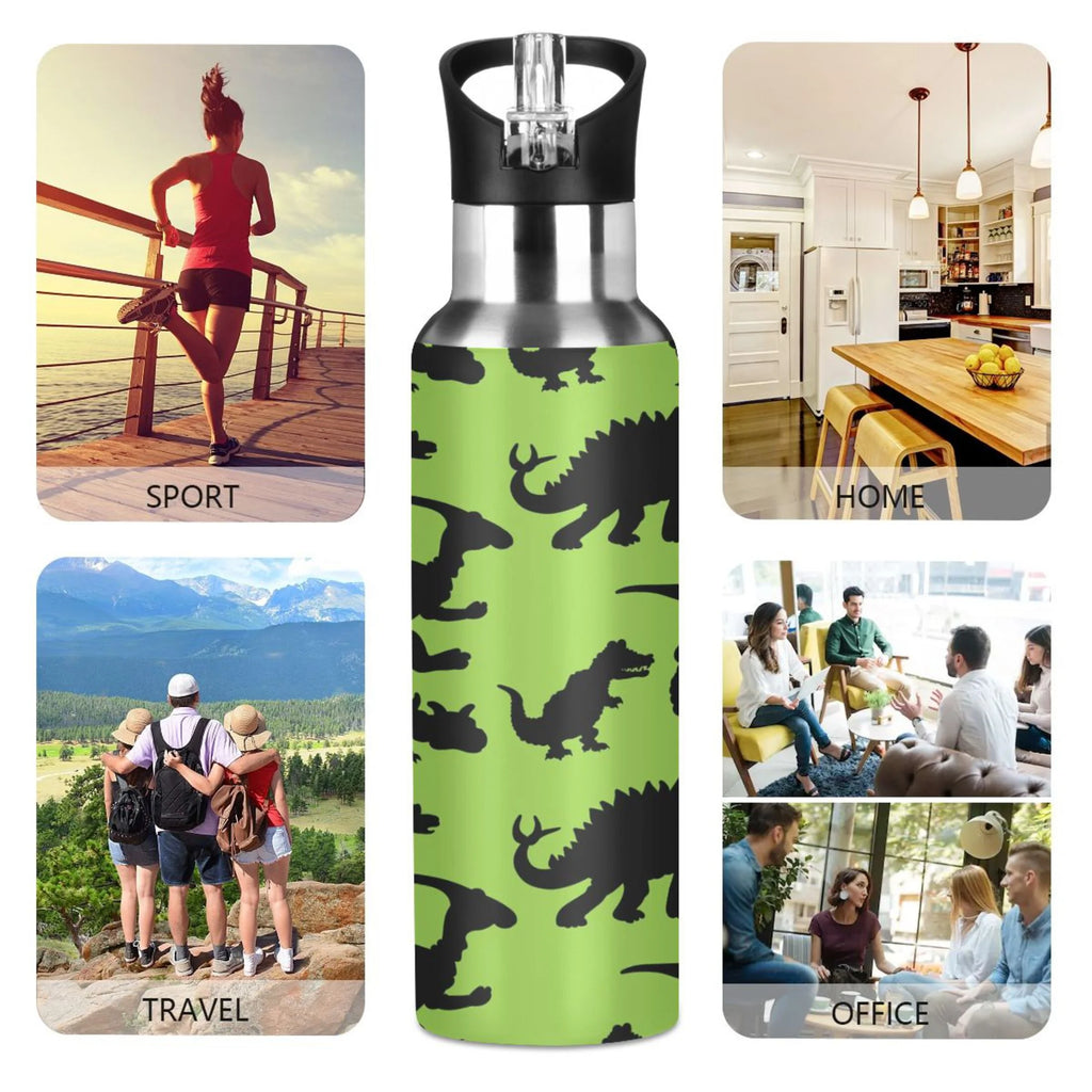 Stainless Steel Vacuum Insulated Water Bottle with Straw Lid 20 OZ K17469