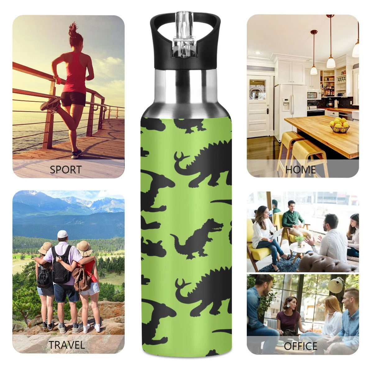 Stainless Steel Vacuum Insulated Water Bottle with Straw Lid 20 OZ K17469