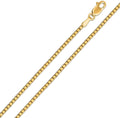 14K Yellow Gold 1mm Box Pendant Chain Necklace B4120