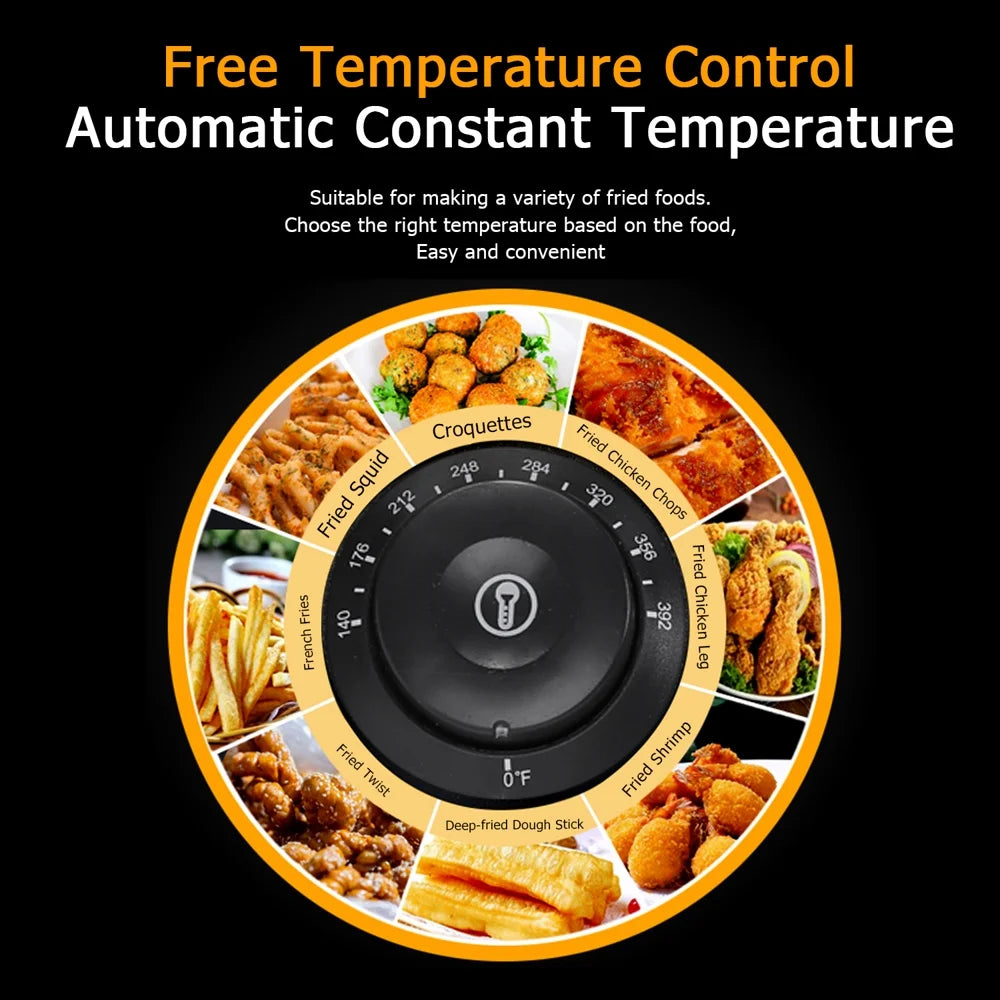 6.3QT 2500W Stainless Steel Electric Deep Fryer W540882