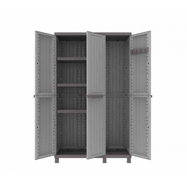 3 Doors Cabinet Faux Wood Finishing with 3 Adjustable Inner Shelves D449