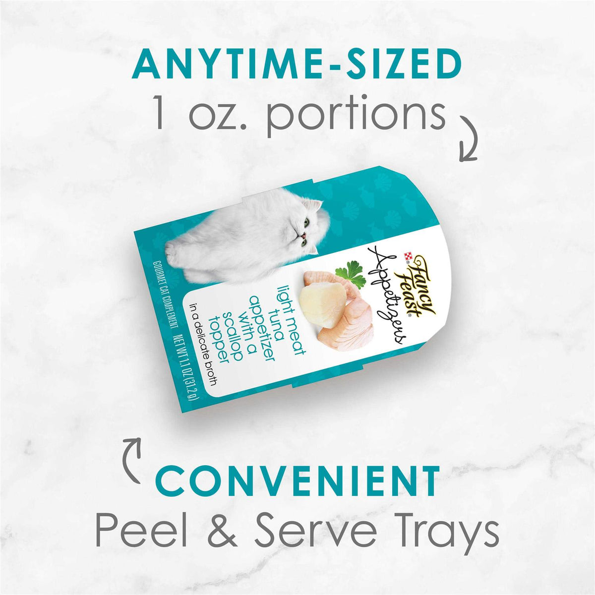 Wet Cat Food Complement Light Meat Tuna With a Scallop Topper X146514