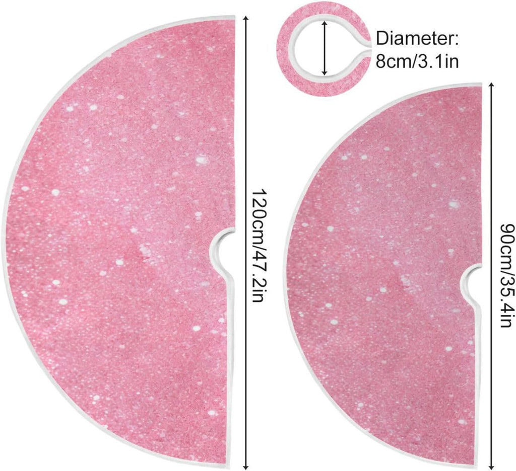 Glitter Blush Pink 47.2" Suede Christmas Tree Skirt J13698