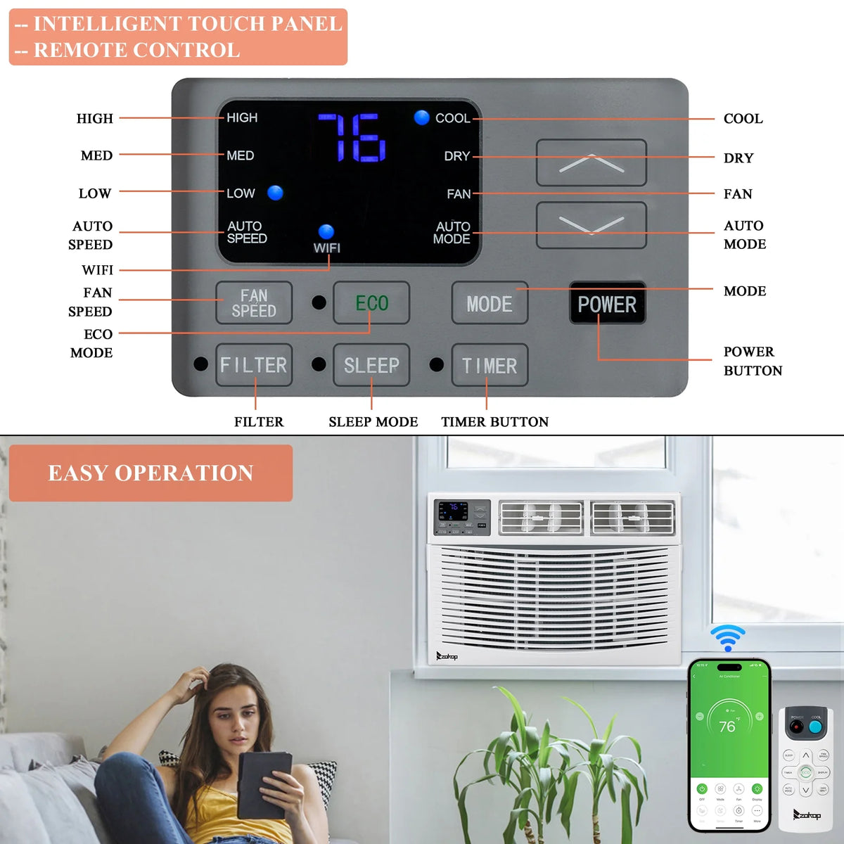 5000 BTU White Window Air Conditioner A650