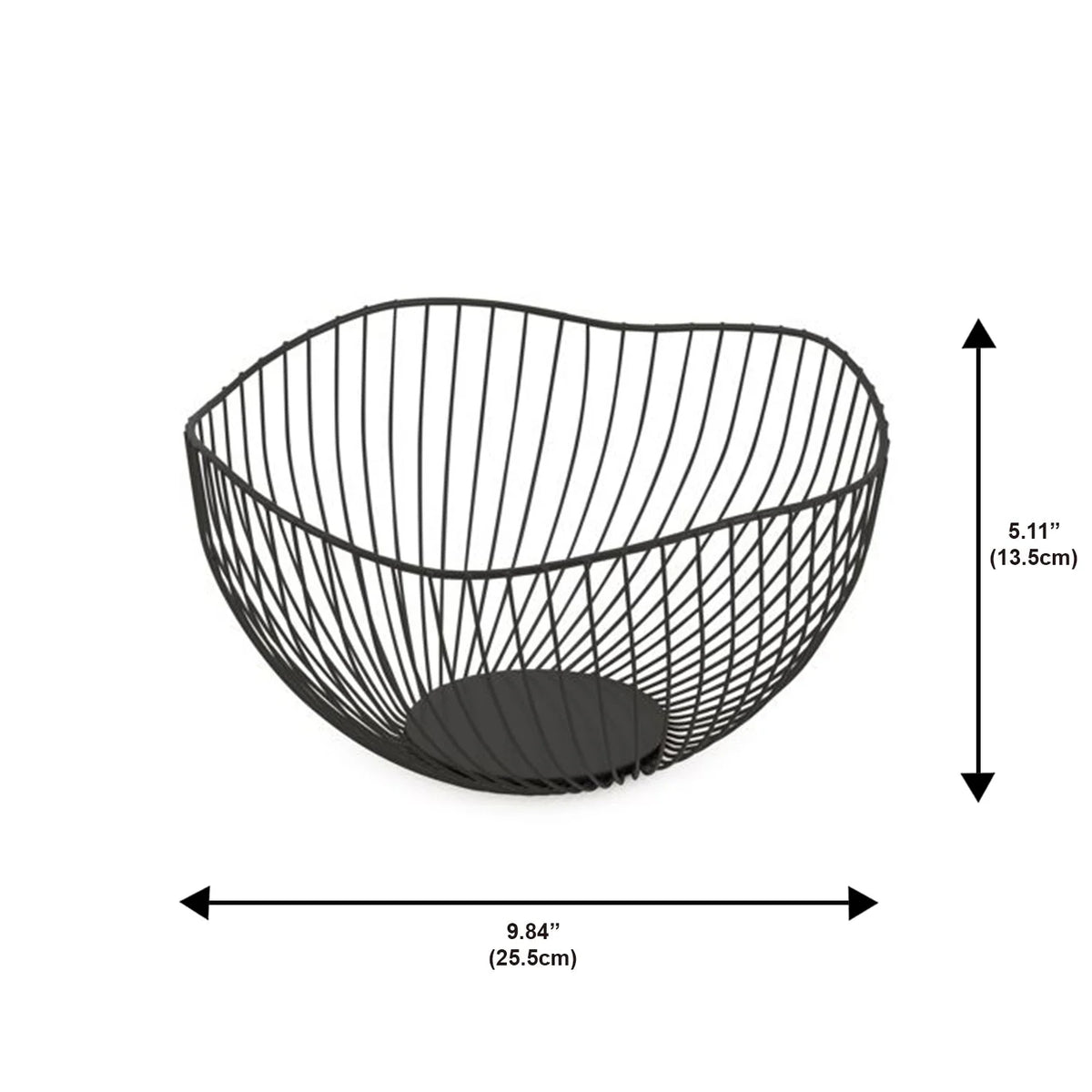 Set of 2 Black Fruit Basket S988945