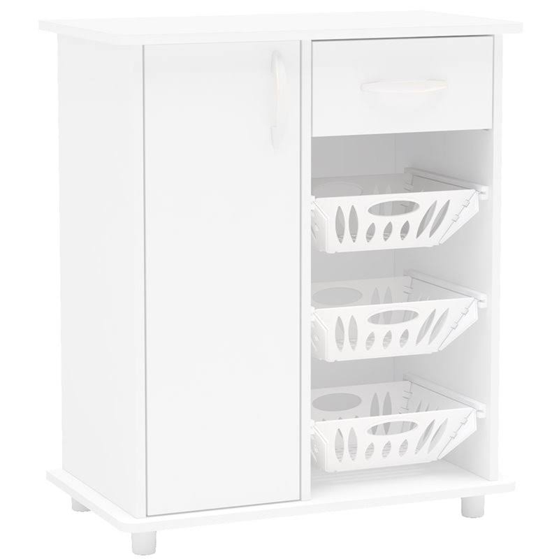 White Compact Kitchen Storage Cabinet D464003