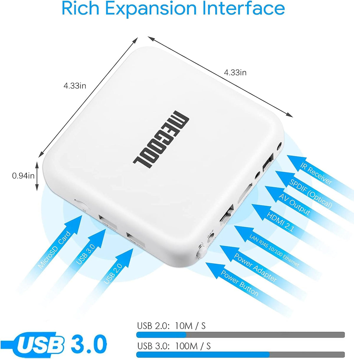 2GB 8GB Android 10.0 TV Box with 4K HDR WiFi F9888