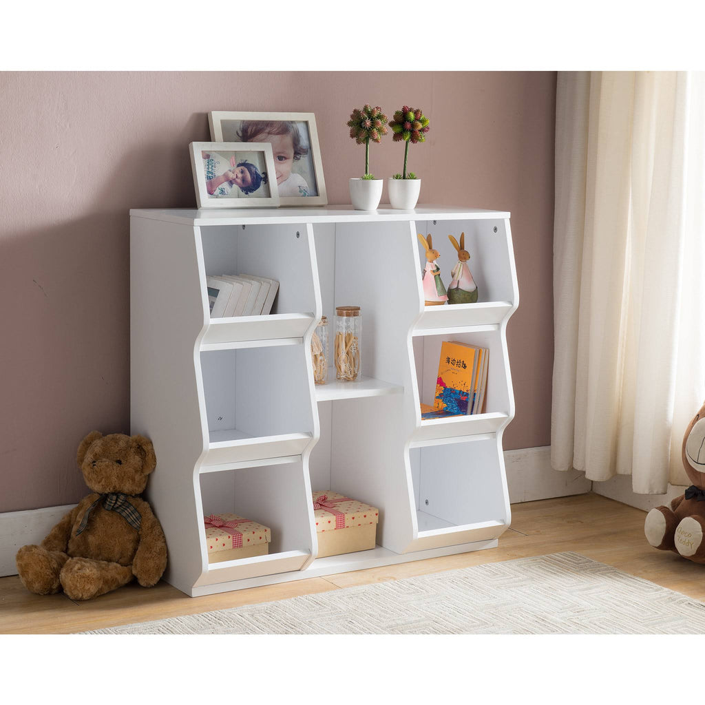 White Wood 8 Shelf Bookcase X2508
