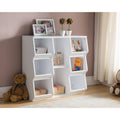 White Wood 8 Shelf Bookcase X2508