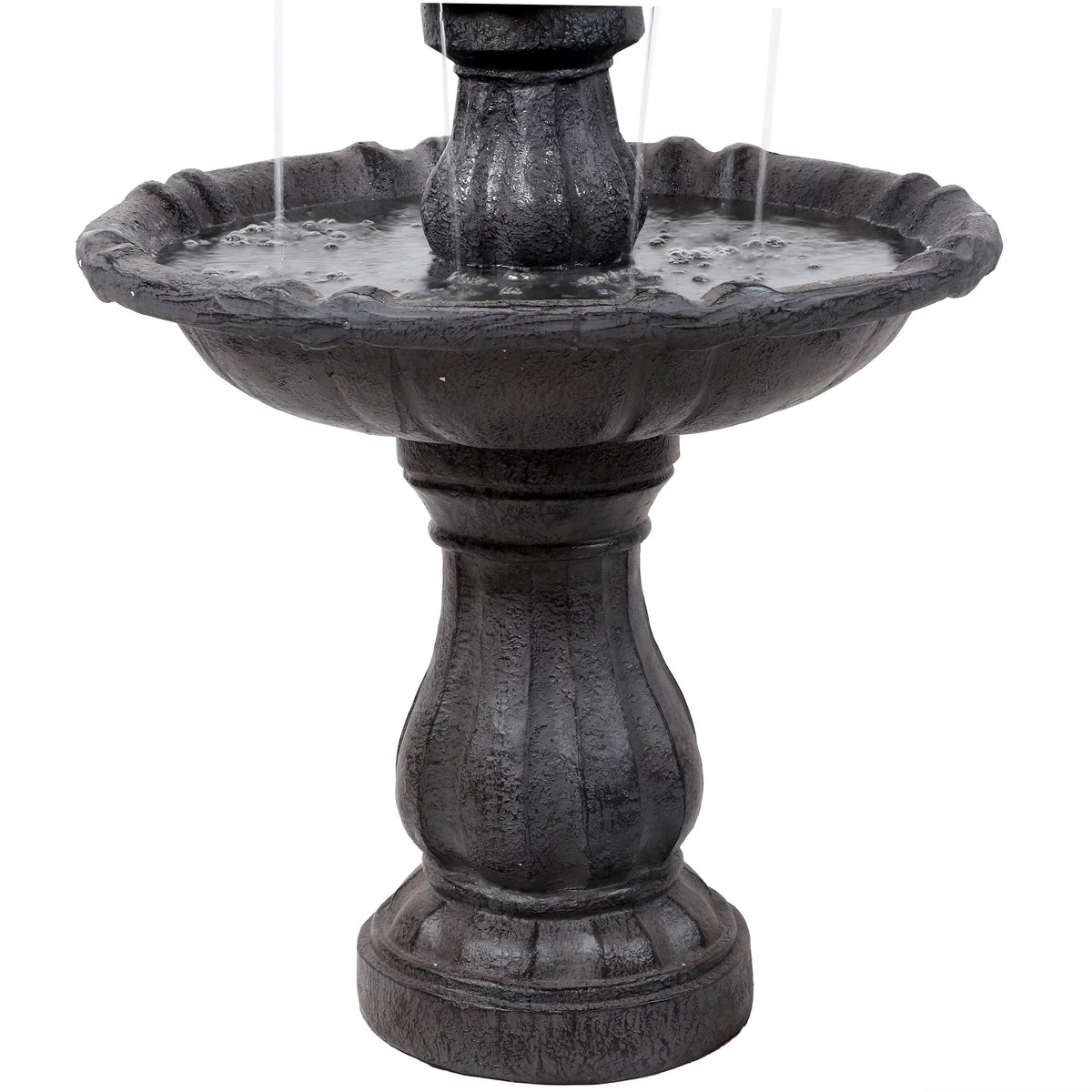 2-Tier Solar Outdoor Water Fountain with Battery Backup K531