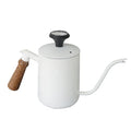 White Steel GooseNeck Coffee Kettle 600ML with Thermometer C15327