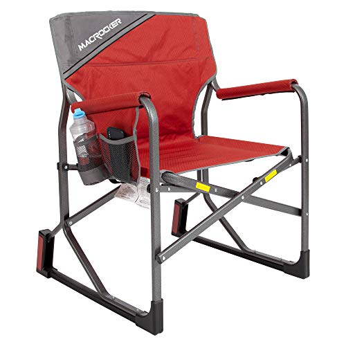 Foldable Outdoor Rocking Chair up to 225 lbs Red A973