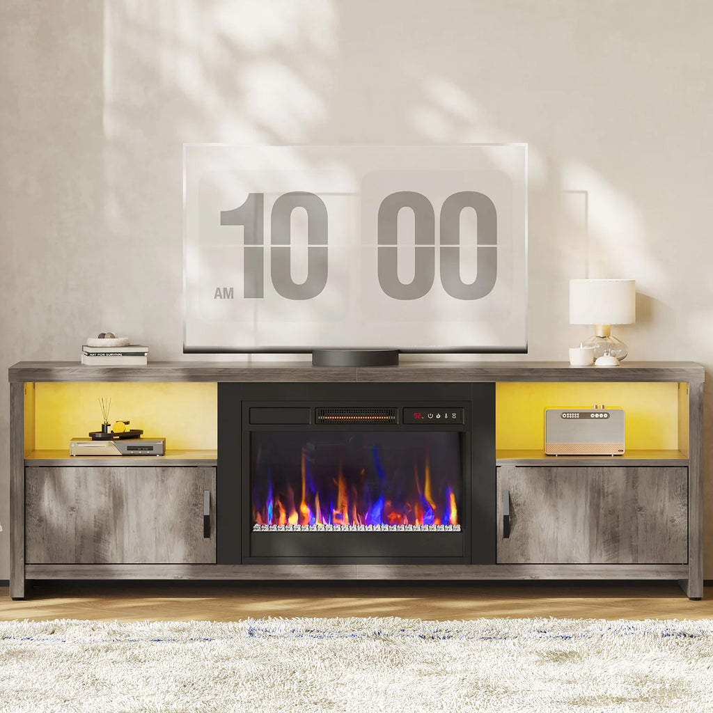 Wash Grey Electric Fireplace TV Stand P6229