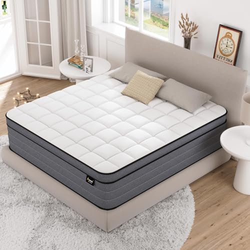King Size 14 Inch Gel Memory Foam Pocket Spring Hybrid Mattress F3398