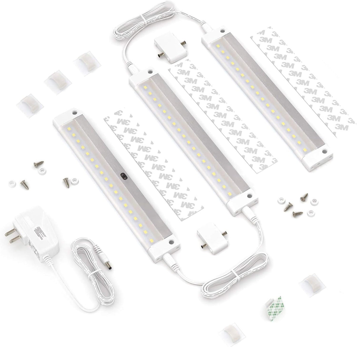 White Finish 6 Panels 7 inch LED Dimmable Under Cabinet Lighting Kit C243