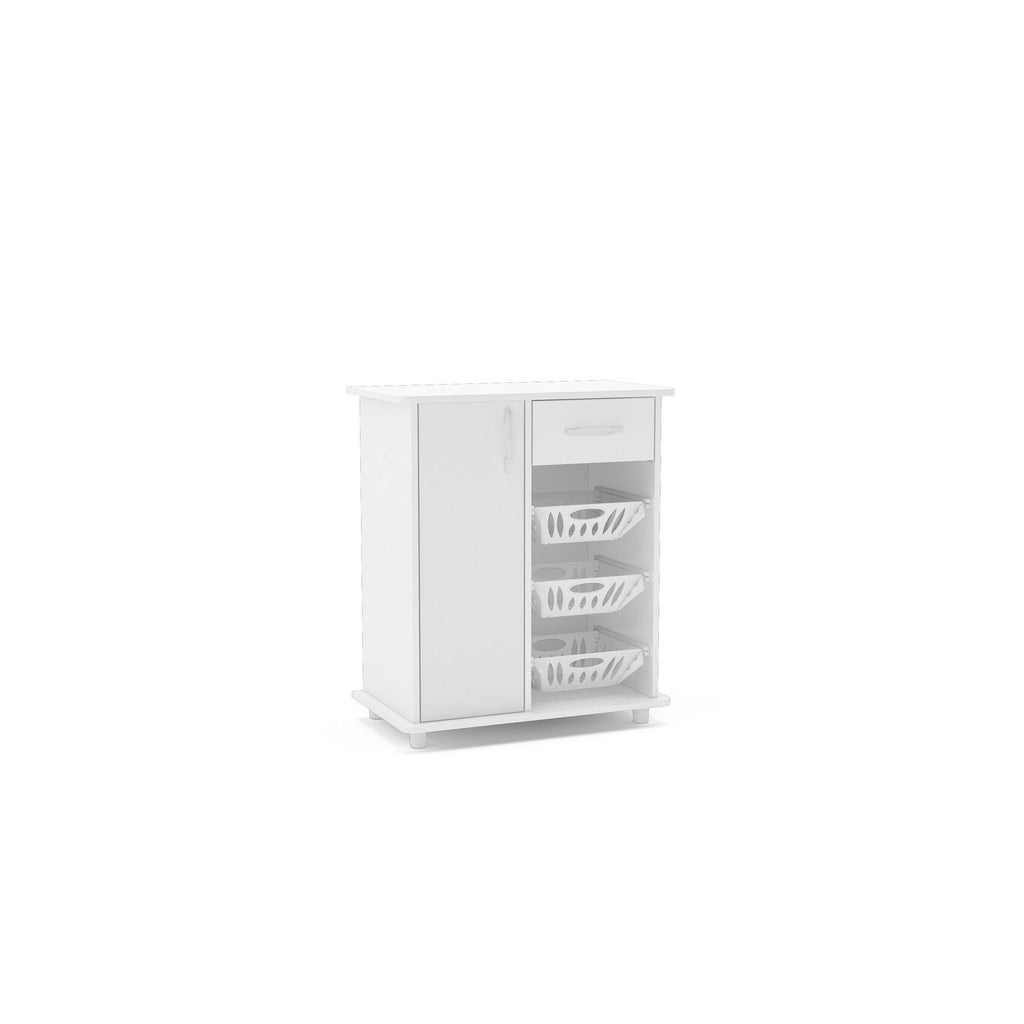 White Compact Kitchen Storage Cabinet D464003