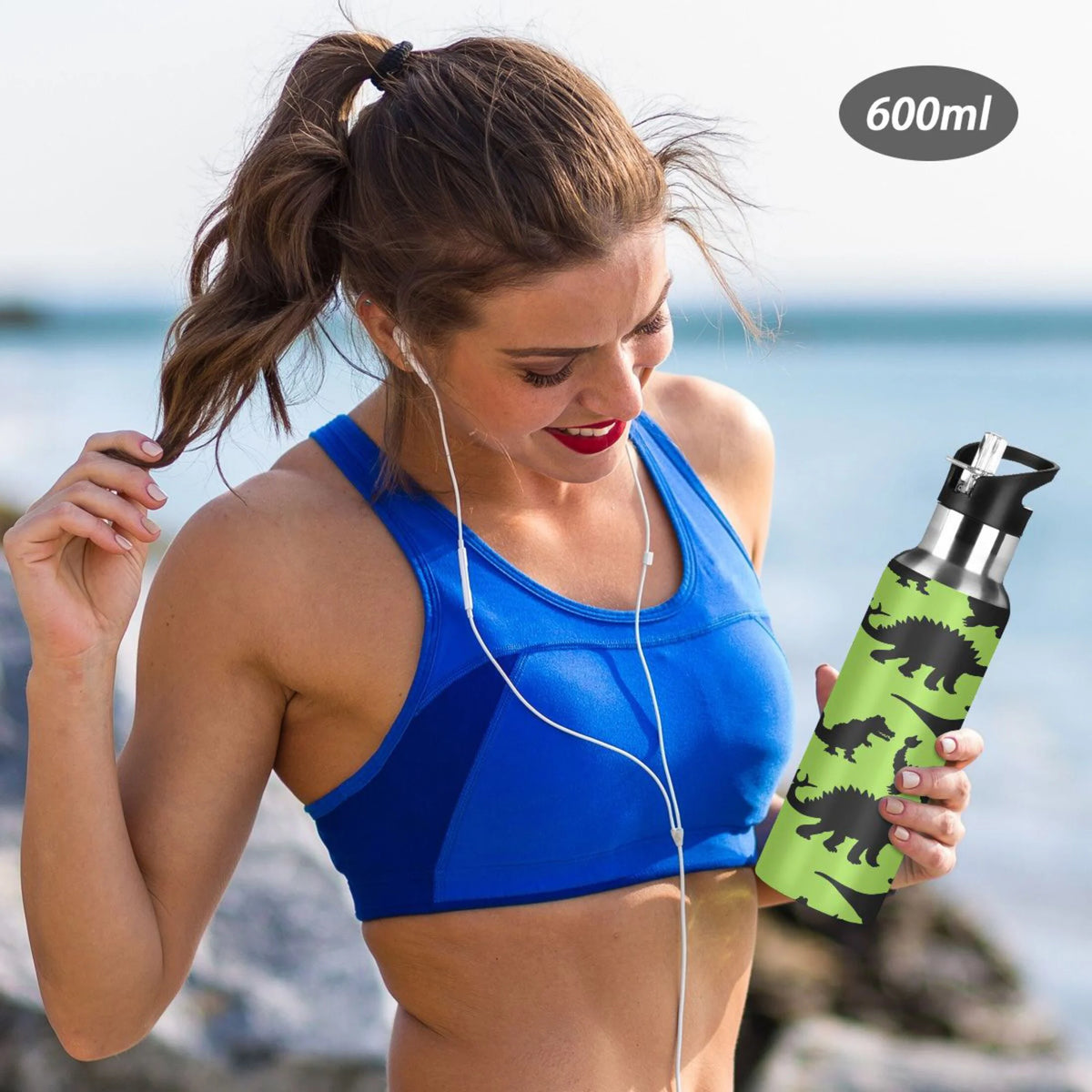 Stainless Steel Vacuum Insulated Water Bottle with Straw Lid 20 OZ K17469