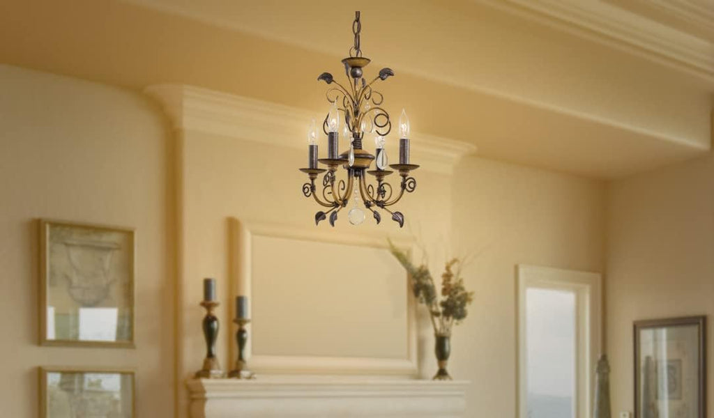 Crystal Chandelier 4 Light Walnut P70812
