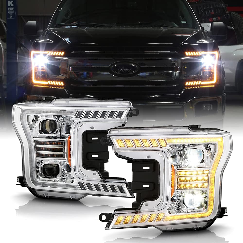 Halogen Chrome Amber LED Projector Headlights X816635