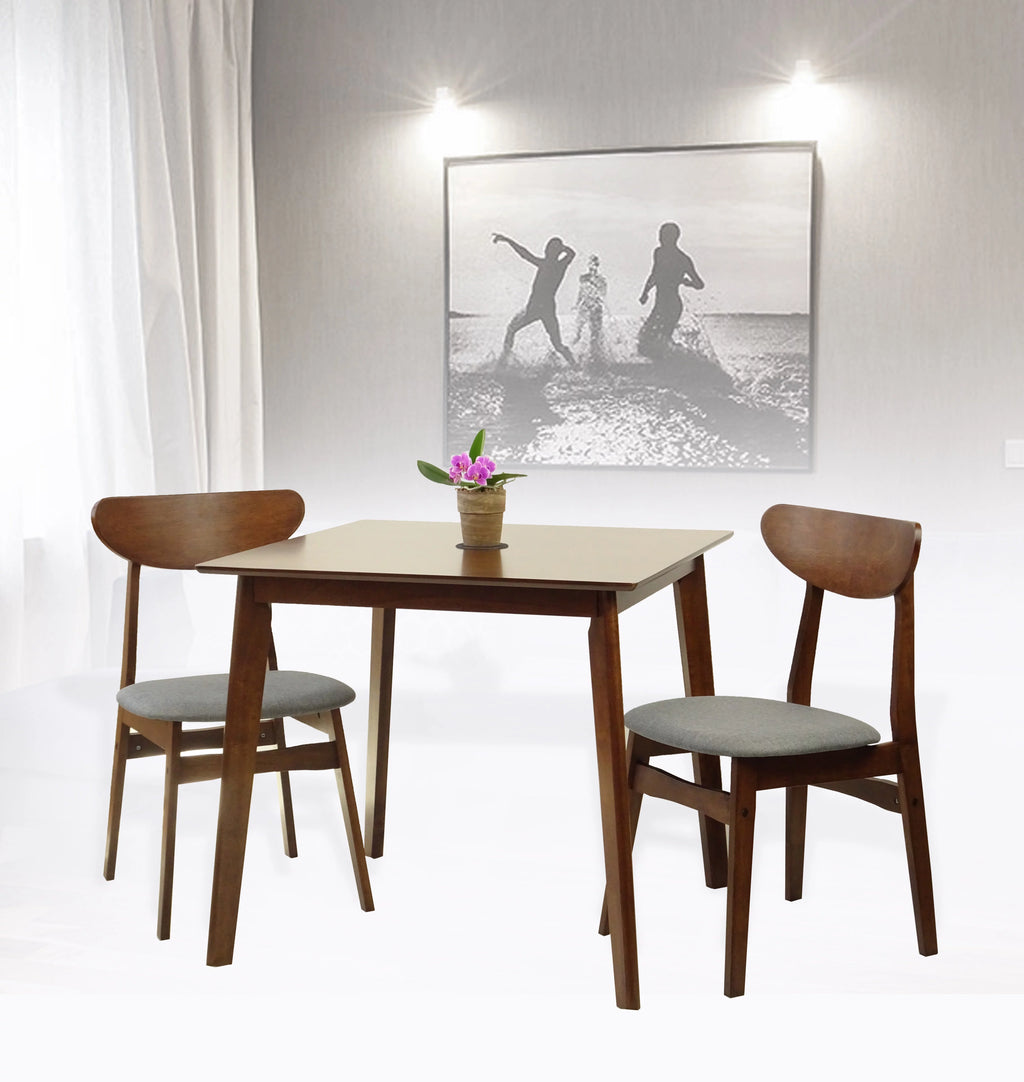 Round Wood Dining Table Medium Brown Finish Y94343