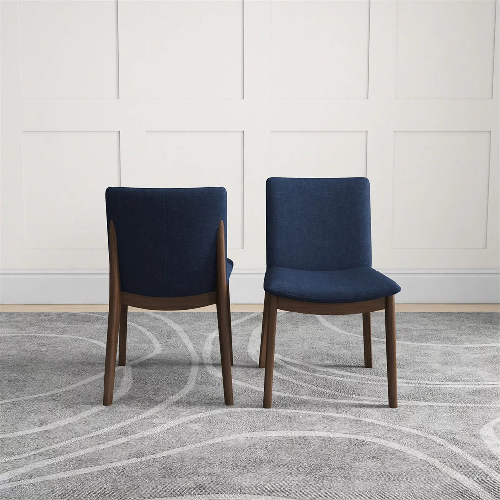 Navy Blue Fabric Dining Chair Set of 2 Y772005