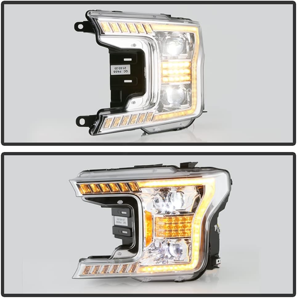 Halogen Chrome Amber LED Projector Headlights X816635