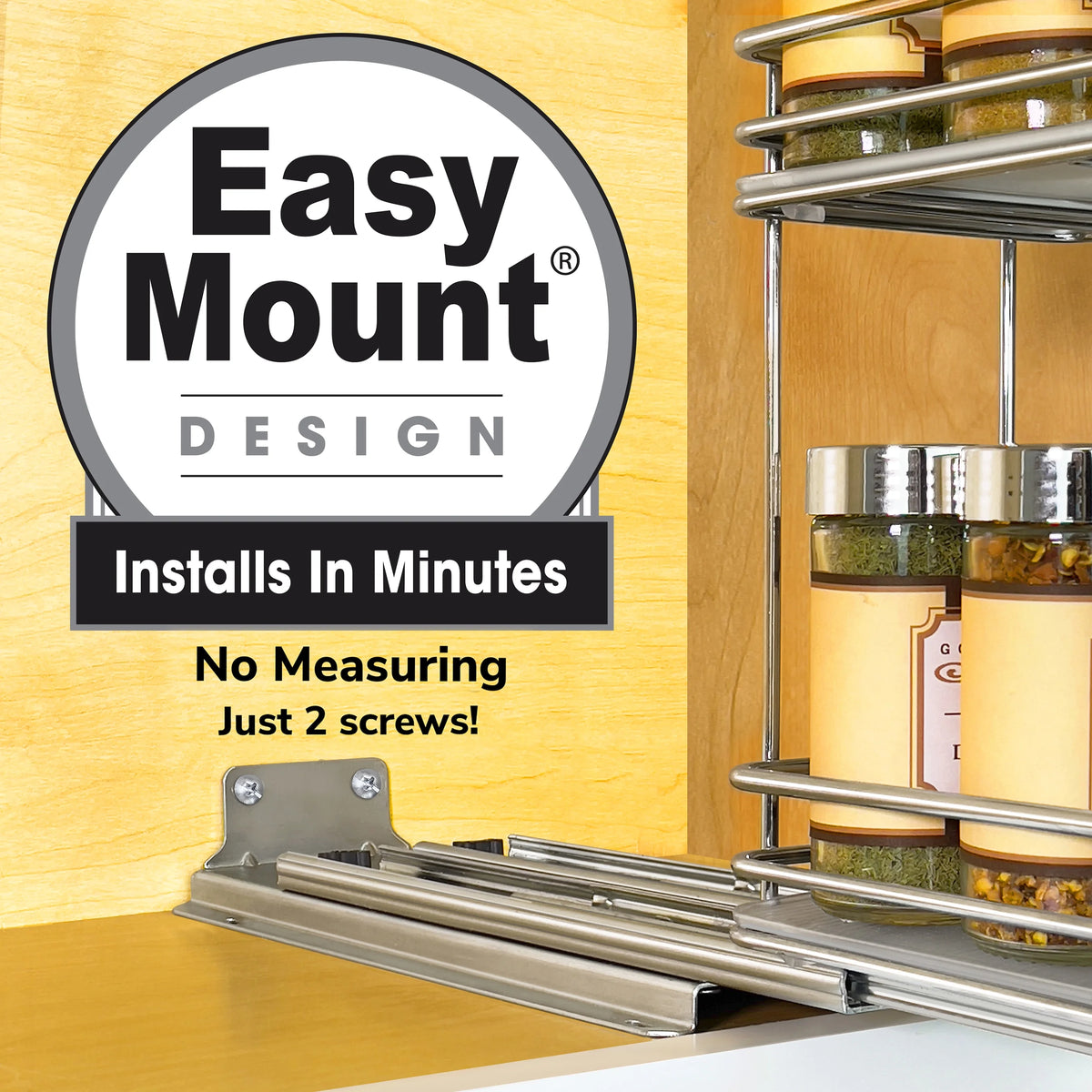 Chrome Double Pull Out Spice Rack Organizer for Cabinet O893286