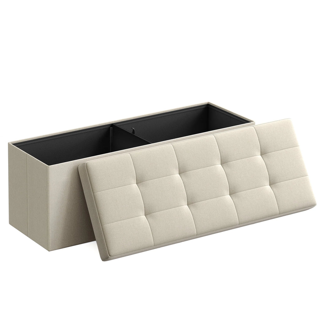 Navy Blue Storage Ottoman Bench N954