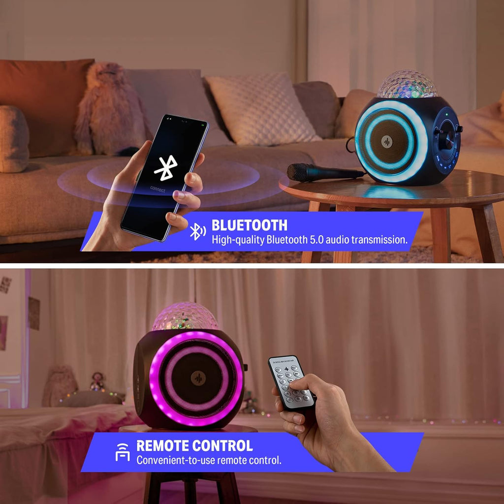 Portable Karaoke Machine Bluetooth PA Speaker System with Lights P22550