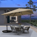 Beige 9' X 11.5' Rectangle Cantilever Patio Umbrella B97836