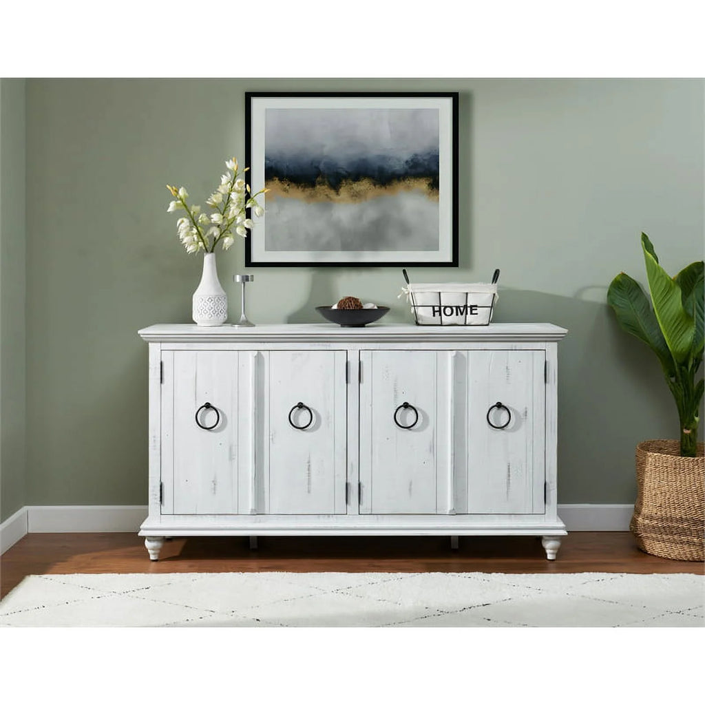 White Solid Wood 65" TV Stand N214835