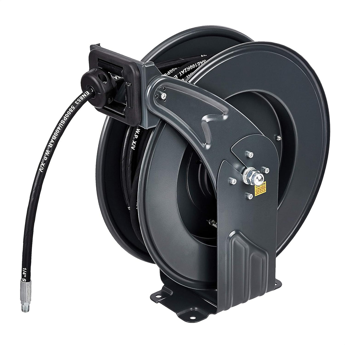 Retractable Heavy Duty Grease Hose Reel 1/4" x 50' High Pressure Hose 5800 PSI Q7425