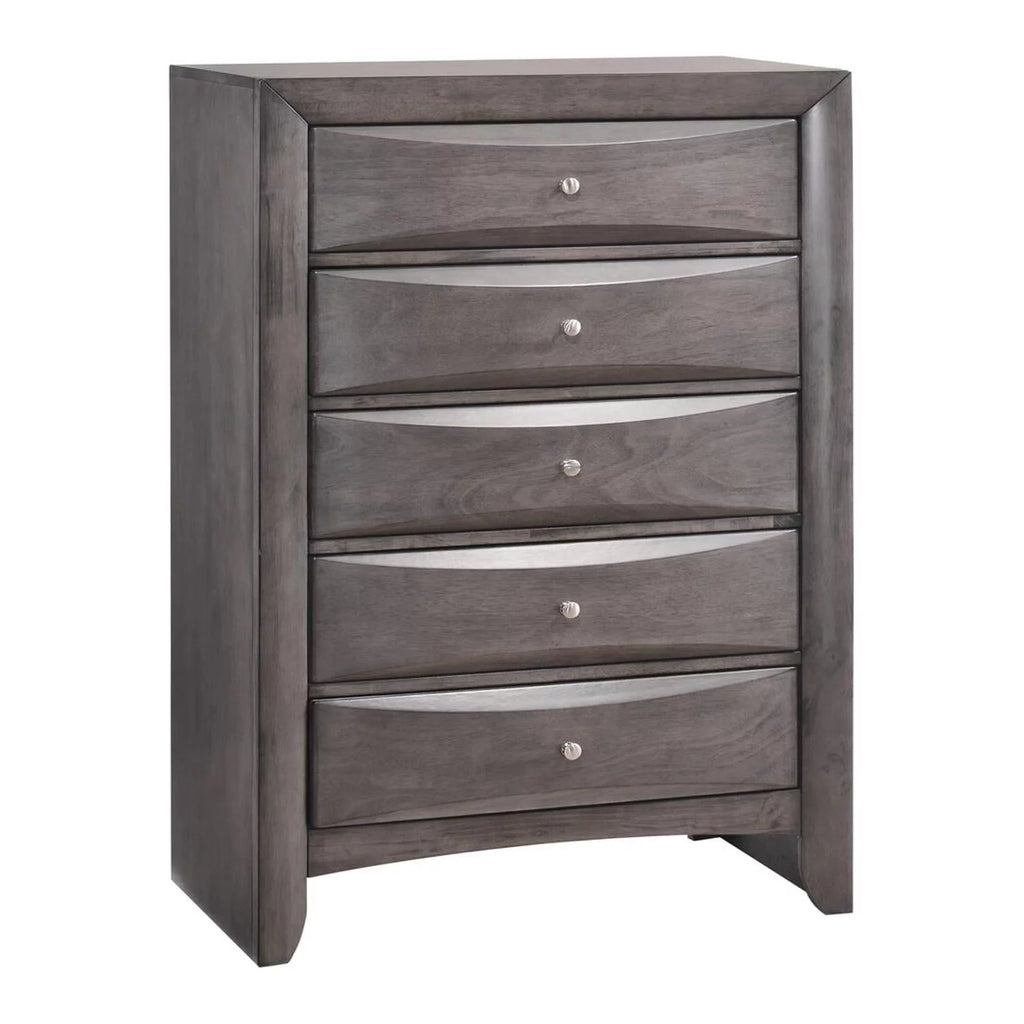 Gray Modern 5PC Twin Storage Bedroom Set B19244