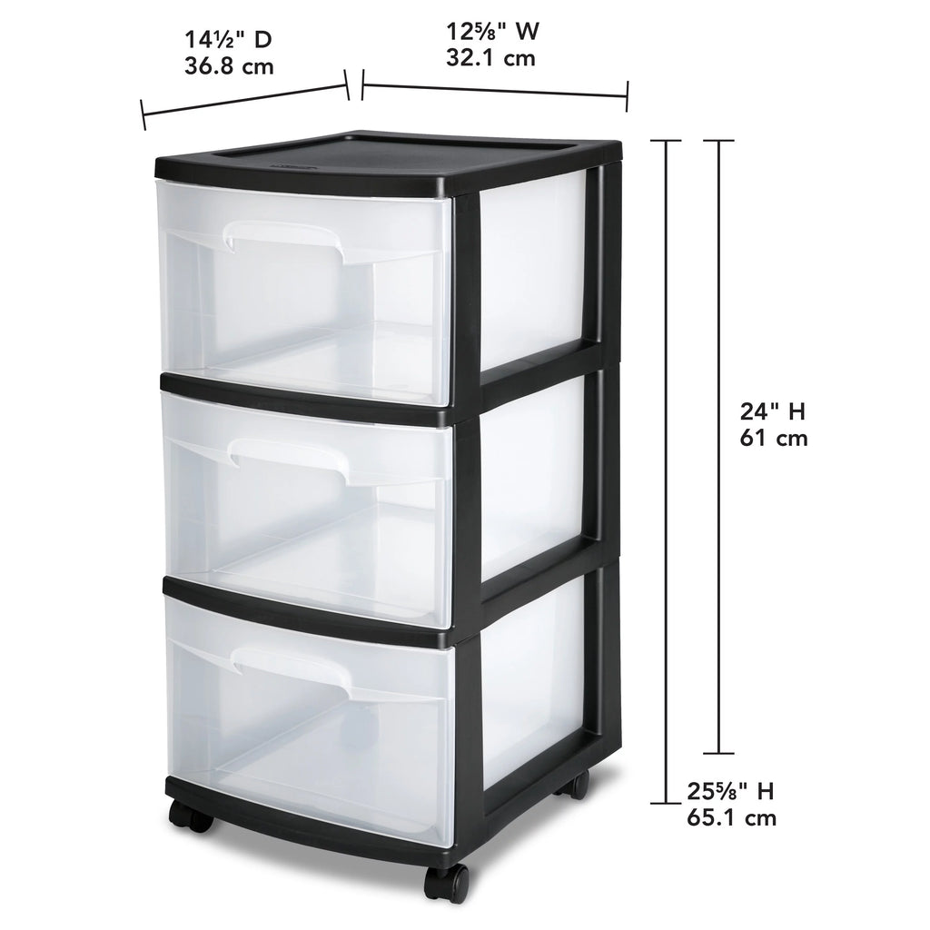 Plastic 3 Drawer Cart H9271