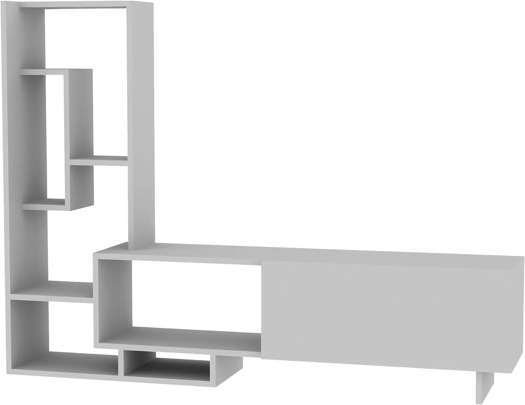 White TV Stand with Shelves for TVs Up to 55 inch H683031